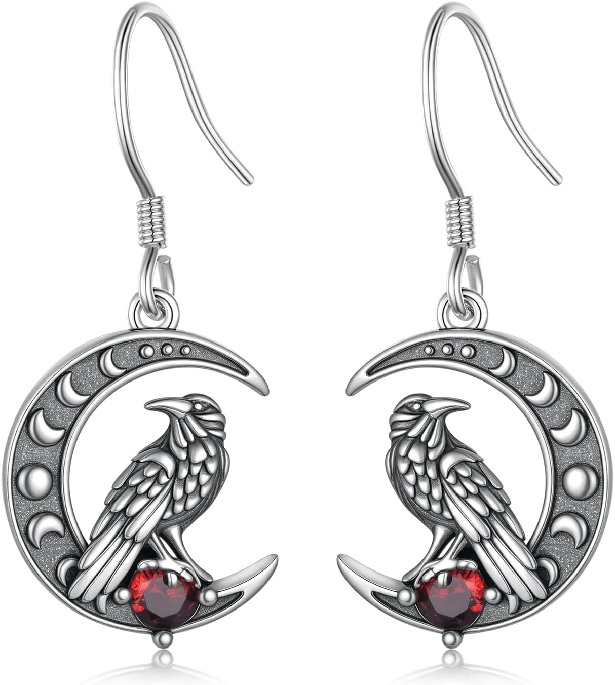 Mushroom/Dragon/Raven Earrings 925 Sterling Silver Mushroom/Dragon/Raven Dangle Earrings Moon Phase Jewelry Gifts for Women