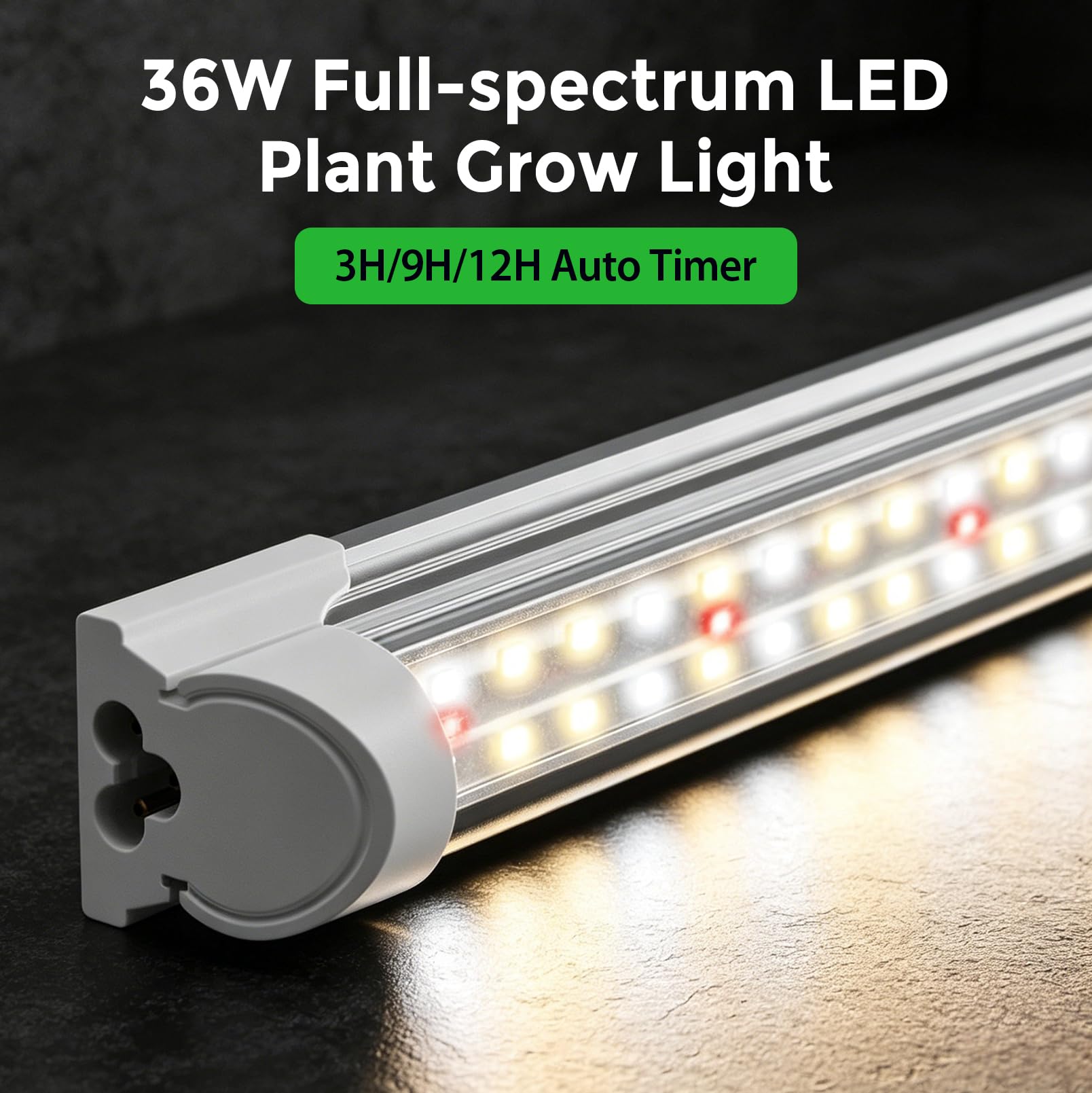 Soporte para plantas de 4 niveles con luz de cultivo, 60 x 35 x 120 cm. | estante metálico para plantas con luces de cultivo T8 de espectro completo de 36 W