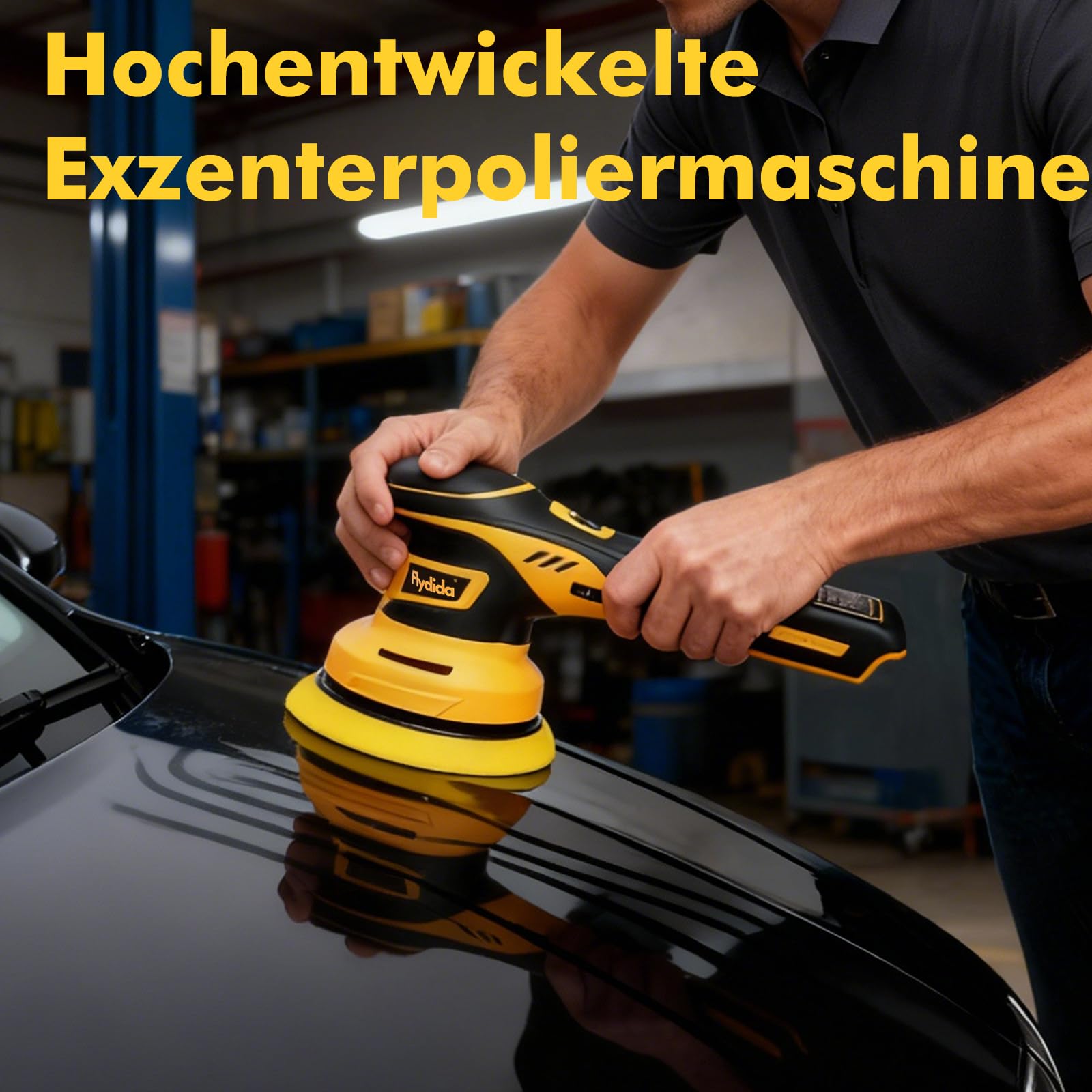 Polishing Schnurlose, Poliermaschine Auto Akku mit 1 Stück 20V 4000mAh, 6 Variable Geschwindigkeit Auto Politur Set, 2500-5000RPM, 20-teiligem Polierset für die Auto-Detailpflege und Kratzerentfernung
