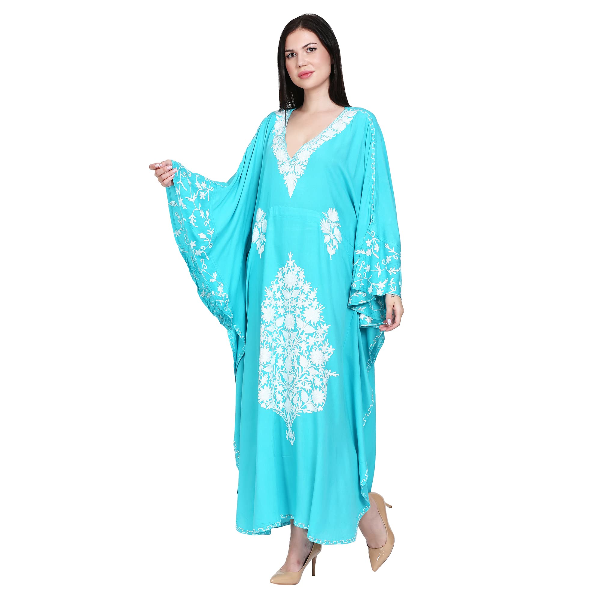 Kashmir Hunar Aari embroidered Gulf kaftan-image-49