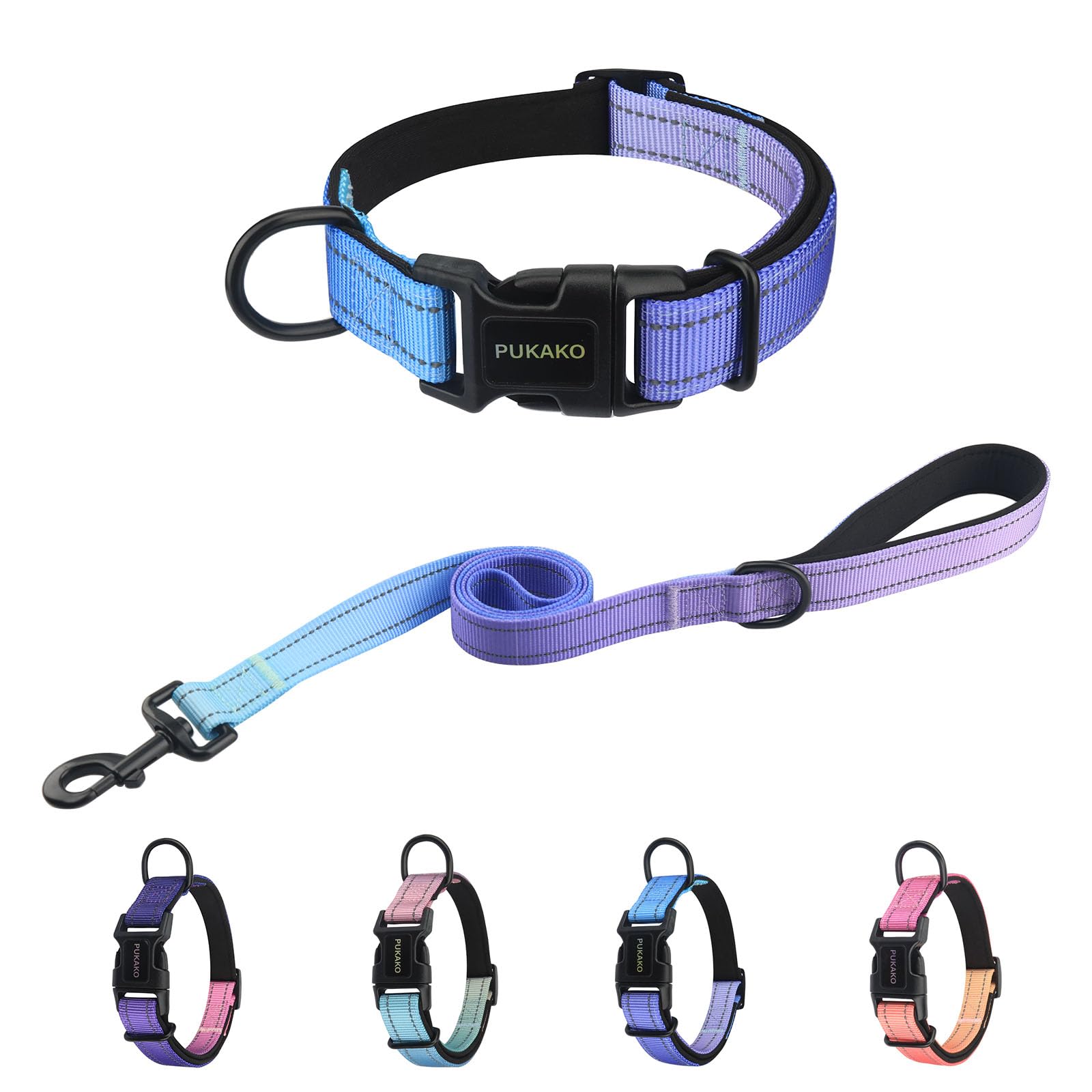 Amazon | PUKAKO 犬首輪 リード セット 犬用首輪 犬用リード 小型犬