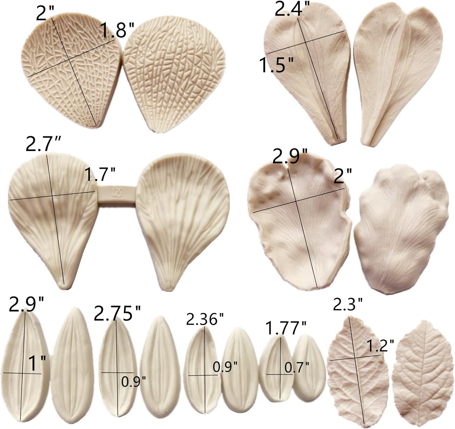 12set Gum Paste Flower Tools- Gumpaste Flower Molds and Fondant Cutters Sugar Cookie Cutter Sugar Paste Making tools for Fondant Wedding,Birthday Cake Decorating