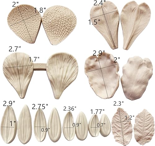 Miniatura 6 de Juego de 12 herramientas de pasta de goma de mascar, moldes de flores de pasta de goma y cortadores de fondant, cortador de galletas de azúcar,