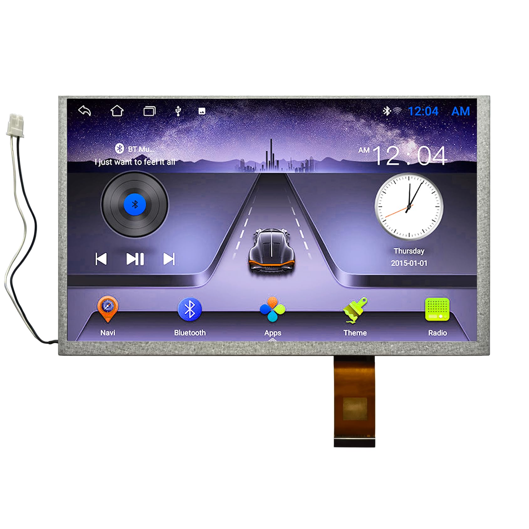 Replacement LCD Screen for Car Stereo Radio GPS Navigation System, Liquid Crystal Display Screen for Android Head Unit – Fix Cracked, Distorted, or Non-Responsive Displays (LongSide 40P, 9 inch)