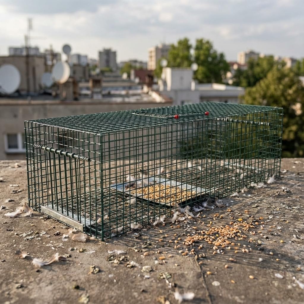 Suinga Jaula para Atrapar Palomas, Jaula Trampa para Animales Vivos, Pájaros, 103x42x32 cm - Trampa para Palomas