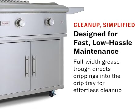 Blaze Premium LTE Built-In Natural Gas Griddle | 30-Inch Stainless Steel Flat Top with 36,000 BTUs | Illuminated Control Knobs | Push-and-Turn Flame Thrower Ignition | BLZ-GRIDDLE-LTE-NG