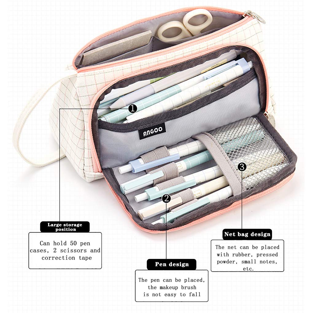 Estuche Para Lápices De Gran Capacidad, Aesthetic Felpa Estuche, Mujer