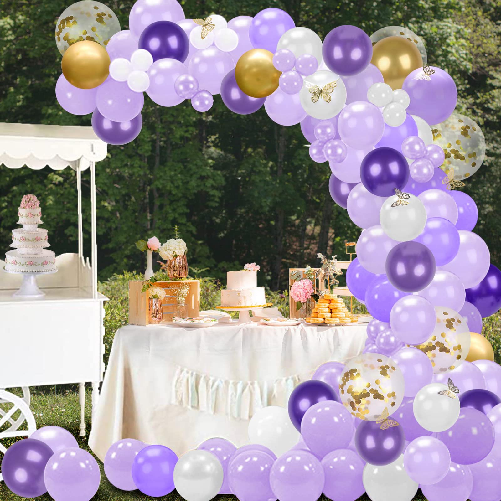 Buy Purple Balloon Garland Arch Kit 140 Pcs,Butterfly Decoration Purple