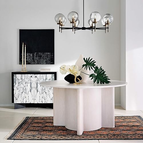 Miniatura 5 de Candelabro redondo con globo de cristal, lámpara redonda Camryn (36 pulgadas)