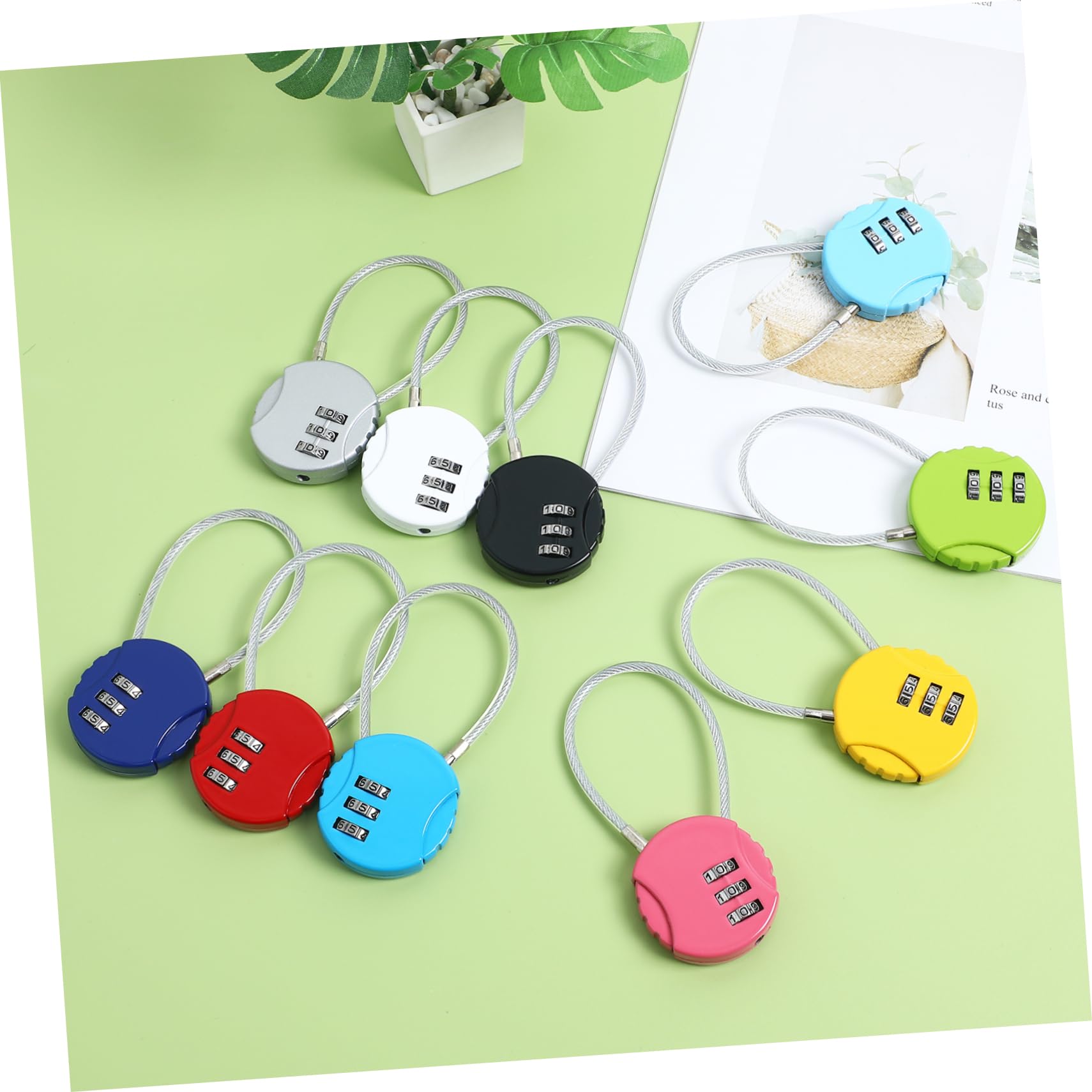 5 Set Serratura A Fune in Acciaio Bagaglio Lucchetto Per Valigia Per I Bagagli Numero Lucchetto Da Viaggio Blocchi Di Viaggio Valigie Blocco Bagagli Lega Di Zinco 10 Pezzi * 5