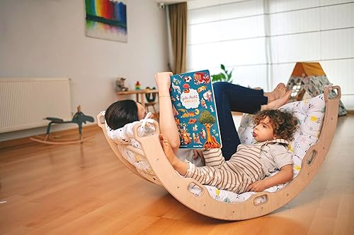 Miniatura 6 de Arco de escalada Arco de balancín Montessori Arco con almohada acogedora Arco de escalada de madera con cojín Arco de escalada de madera y