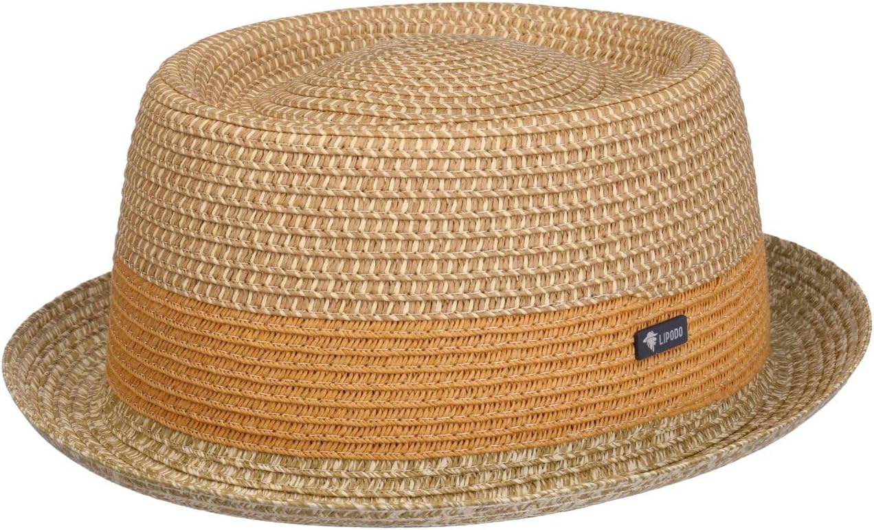 Lipodo Ennario Pork Pie Classic Straw Melange Travel in Italy Men Summer