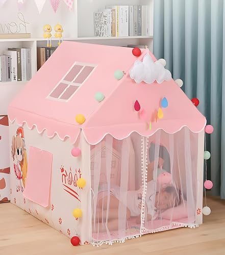 Kalpatru Enterprises Jumbo Size Light Weight Kids Play Tent House For 3-13 Year Old Kids Girls And Boys Tent House Theme (Pink Barbie)