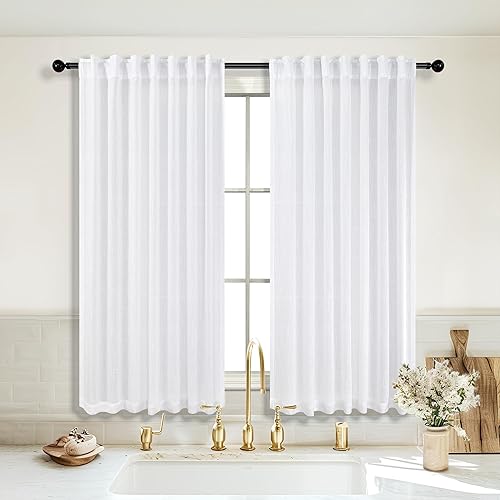 Miniatura 188 de KOUFALL Cortinas transparentes de lino de 90 pulgadas, cortinas para Sala Modernas 2025 De Lino Elegantes, cortinas personalizadas con pestaña