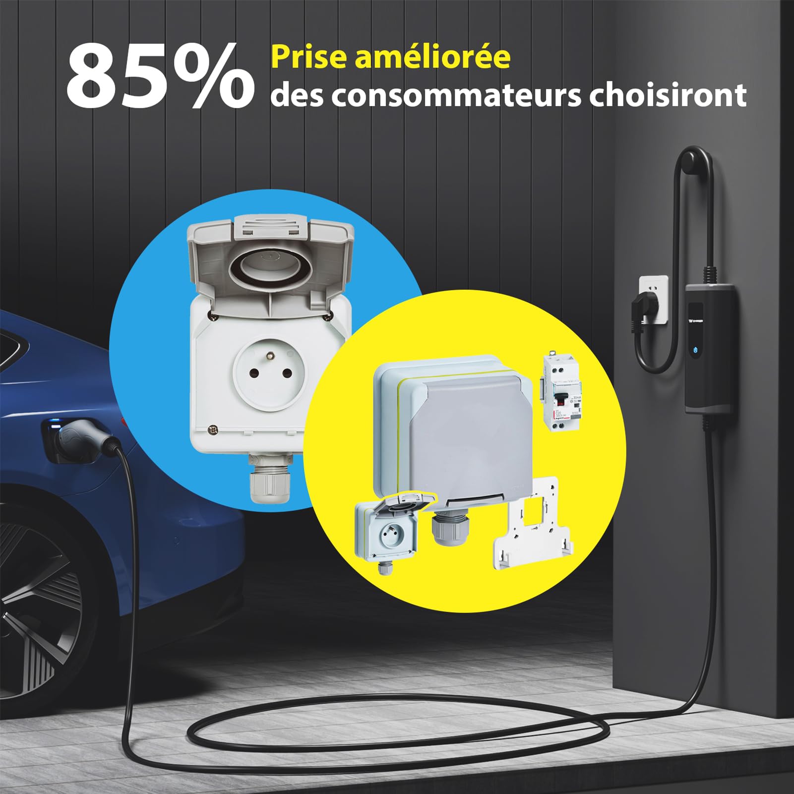 Bokman Chargeur Voiture Electrique 7kW Monophasé Type 2- CEE Stations