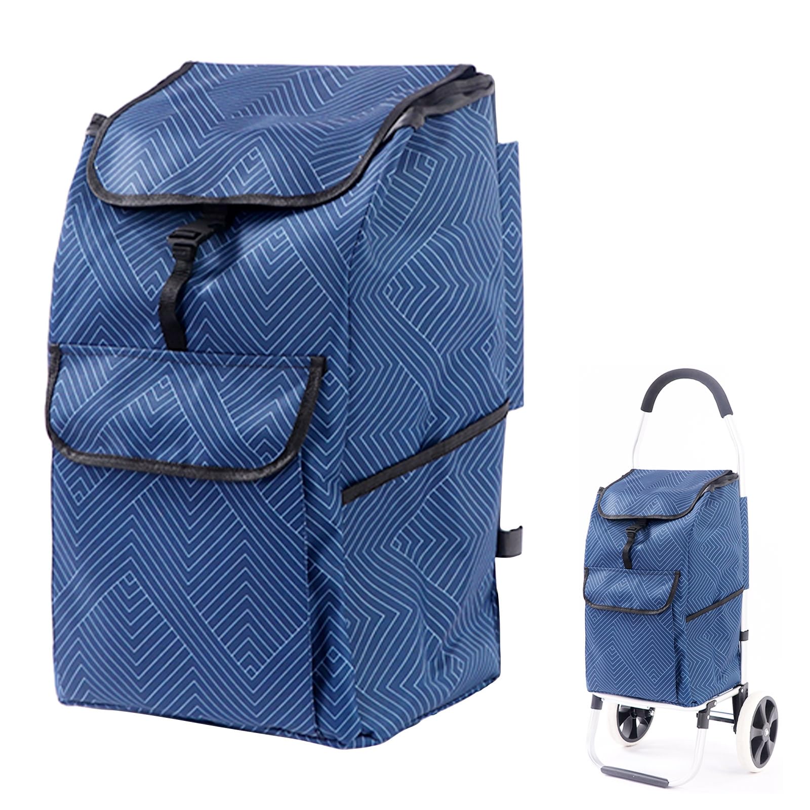 Borsa di Ricambio per Carrello della Spesa in Tessuto Oxford 1 Pezzo Blu | Misura 55 x 31 x 23 cm, Sostituisce Borse Usurate, Articoli Raccolti, per Supermercato Mercato Uscite