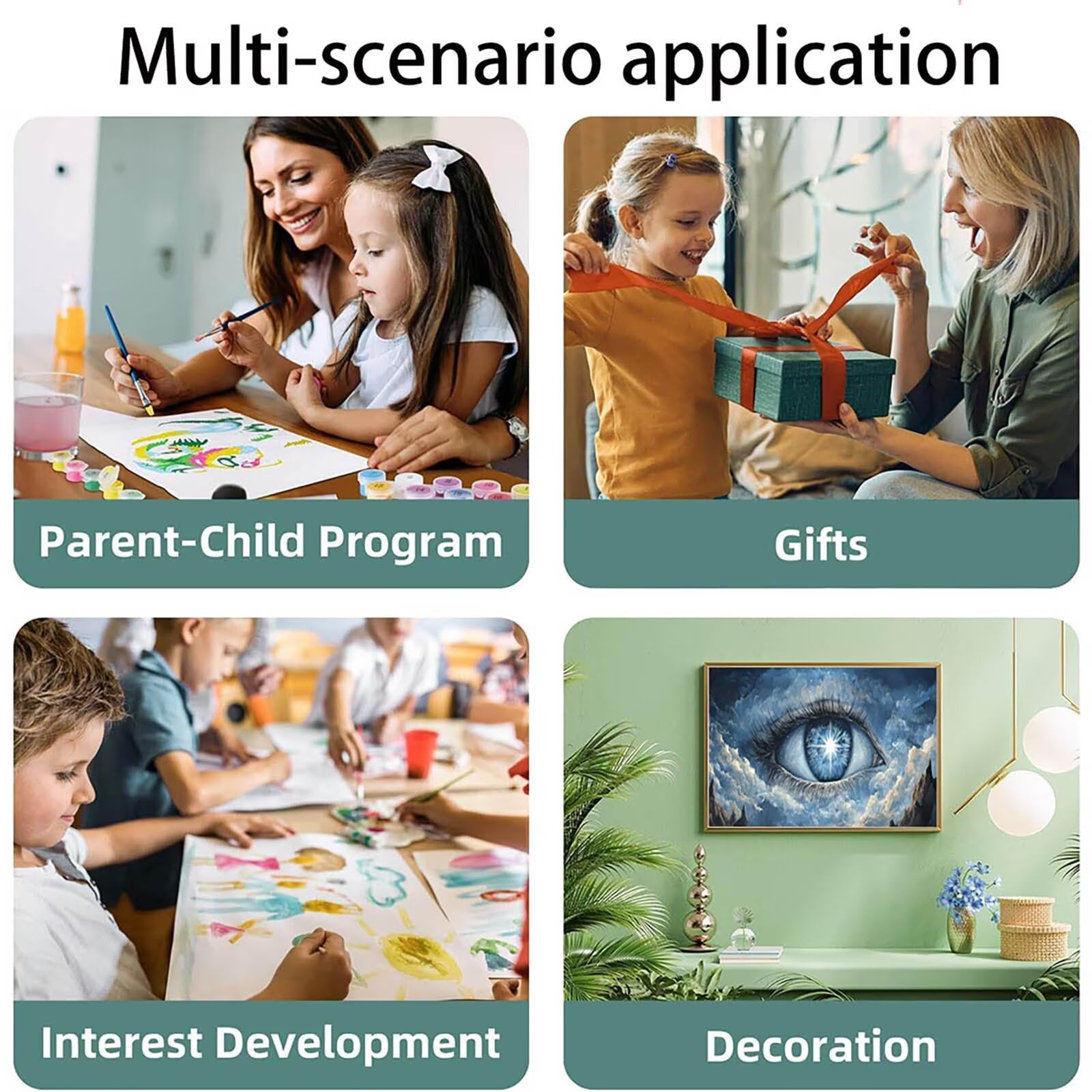 Pintar por Numeros Adultos Ojo, Pintar por Numeros Niños Kit Manualidades Adultos Montaña Cuadros para Pintar por Numeros Pintura Acrílico, Cuadros Decorativos Regalos Para Mujer 80X160cm 7w-N-T