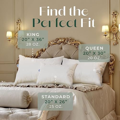 Miniatura 4 de Almohada de pluma de ganso 800, color blanco, Blanco, Estándar