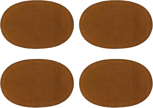 pson 2Pairs 14x9cm Oval Fabric Elbow Knee Patches, Clothing Repair Patches for Sweaters, Jackets, JeansBrown