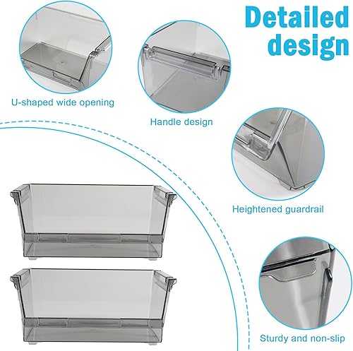 Miniatura 2 de Organizadores de despensa y almacenamiento y gabinete, contenedores de almacenamiento de plástico apilables transparentes con asas, contenedores de