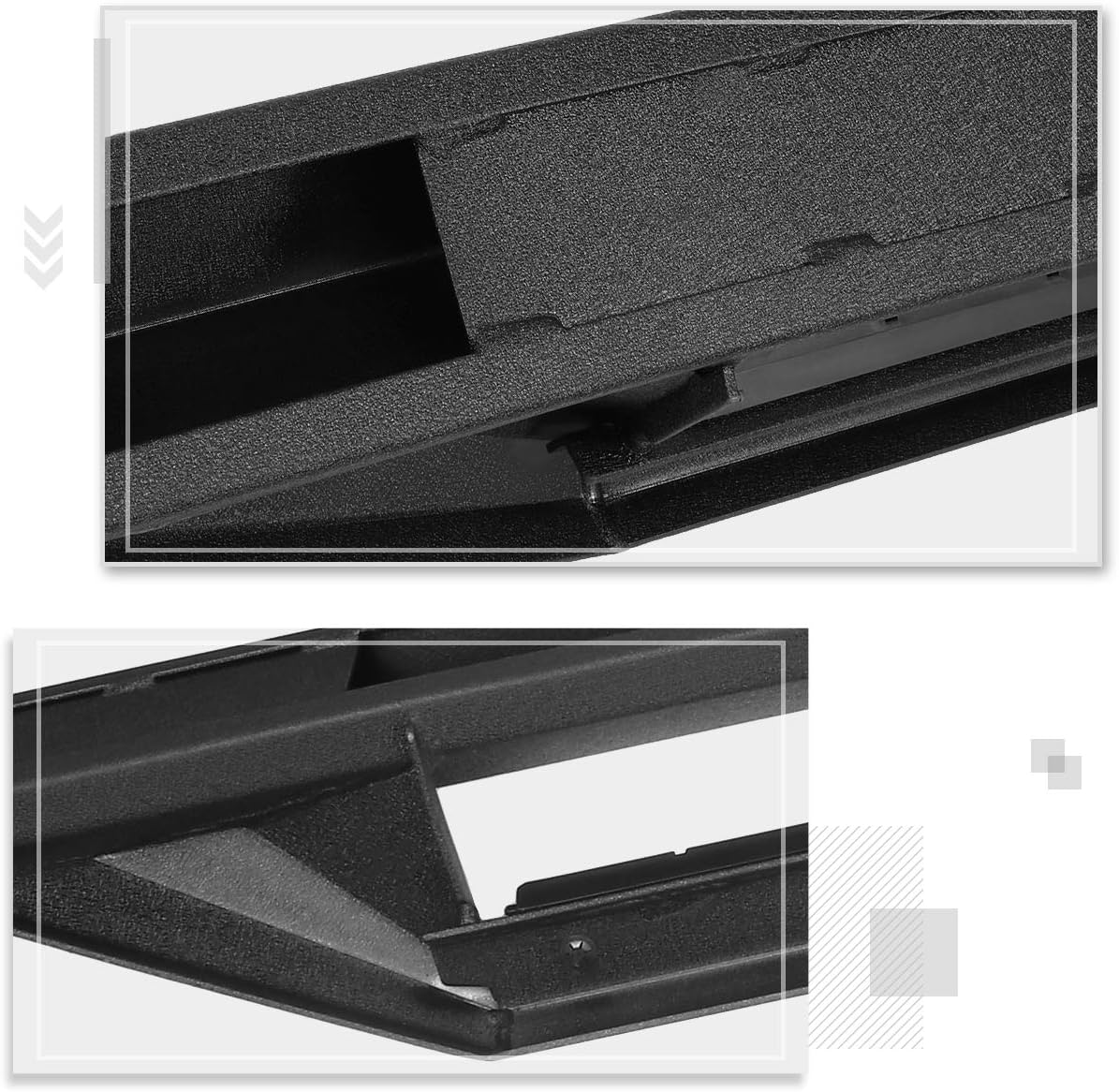 3" Black Nerf Bars Side Steps Running Boards Compatible with 07-19 Chevy Silverado/GMC Sierra Crew Cab (Pair)