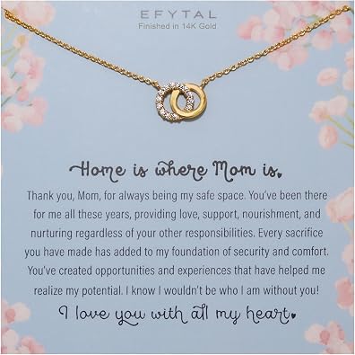 EFYTAL Mother Daughter Necklace, 925 Sterling Silver Mom Daughter Gifts, Mom Necklace for Women, Mother of the Bride Gifts