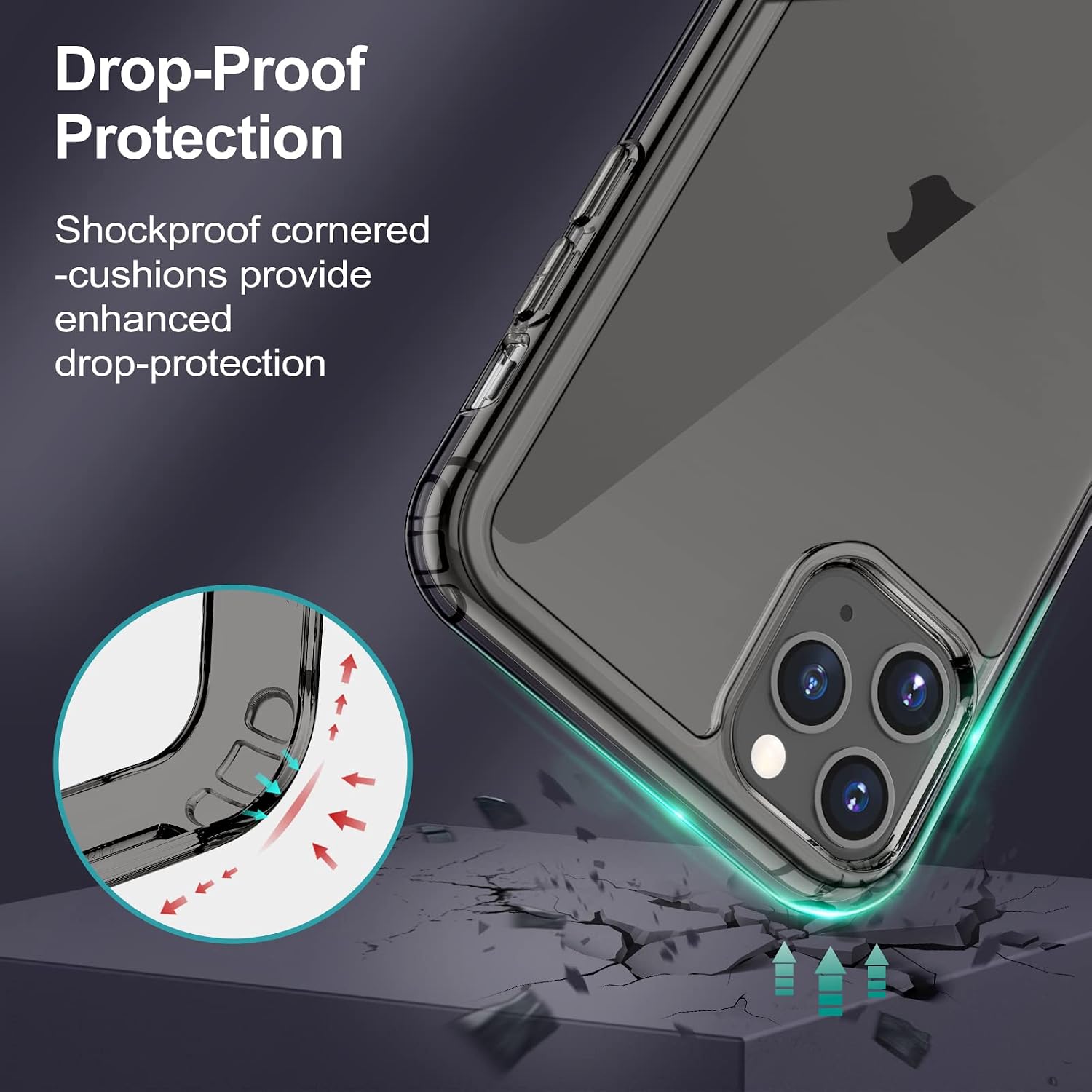 JETech Case for iPhone 11 Pro Max 6.5-Inch with Stand, Support Wireless Charging, Slim Shockproof Bumper Phone Cover, 3-Way Metal Kickstand (Black)