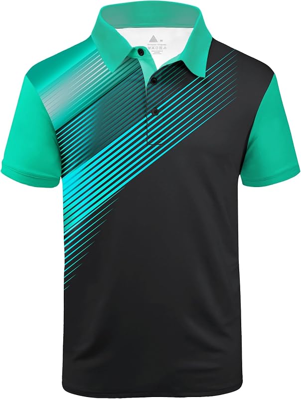 ZITY Camisa de golf para hombre remera polo con cuello de trabajo informal atlética de manga corta | UPF 50+, Secado rápido, Dispersor de humedad, Transpirable, Suave, Elástico, Estampados, Rayado, Al aire libre, Negocios, Lavado a máquina