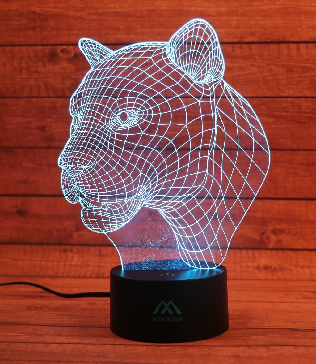 Leopard 3D Night Light 7 Color LED Touch Table Desk Lamps Energy Saving Lights Fashion Creative Home Decoration Gift