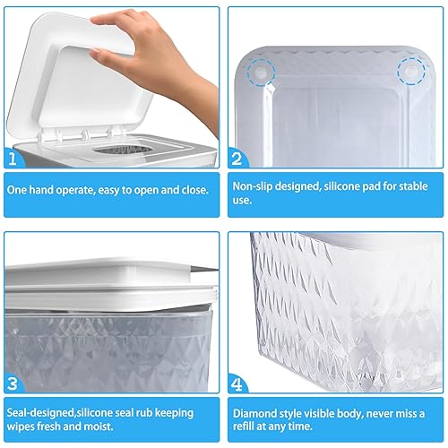 Miniatura 2 de AWGOU Wet Baby Wipes Dispenser - LargeCapacity Wipe Holder Seal-Designed Dust-Proof Wet Wipes Container Keep DiaperWipes Fresh