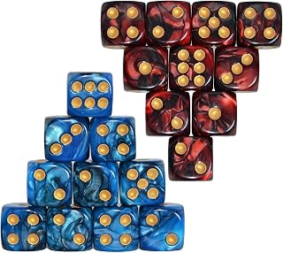 Colored Dice 20 PCS,16mm D6 Polyhedral Dice Set,6-sided Acry