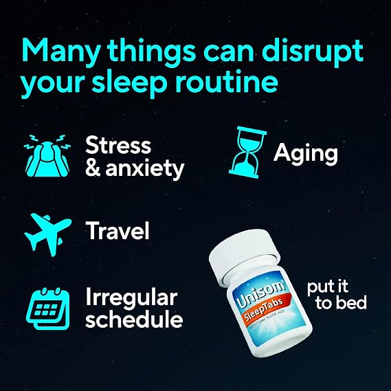 Unisom SleepTabs Nighttime Sleep Aid Tablets for Adults, 80-Count, (Pack of 24)