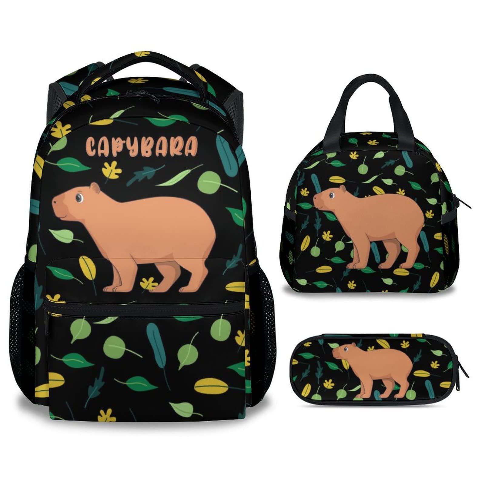 CUSPCOD Kids Backpack Set, Girls Bookbag for School, Kindergarten Backpack for Boys, 17 Inch Cute Bookbags with Lunch Box and Pencil Case for Primary Middle College