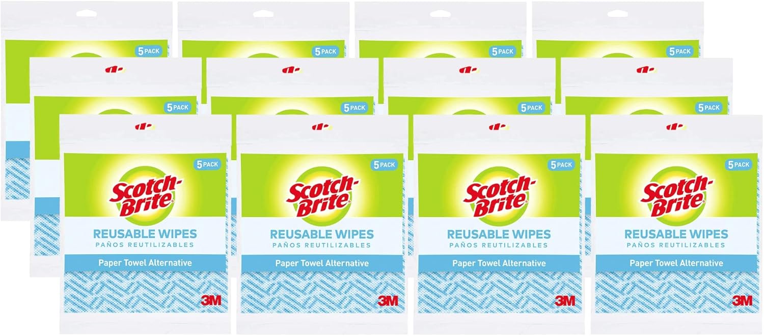 Scotch-Brite Kitchen Wipe 5 Count (Pack of 12), 60 Total