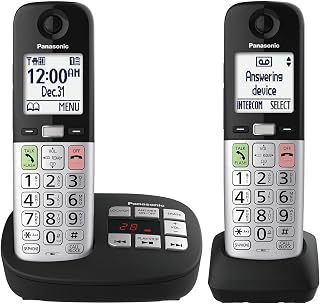 Panasonic KX-TGU432B Cordless Phone with 2 Handsets - Large Display, Big Buttons, Call Block, Volume Boost, Flashlight for Seniors