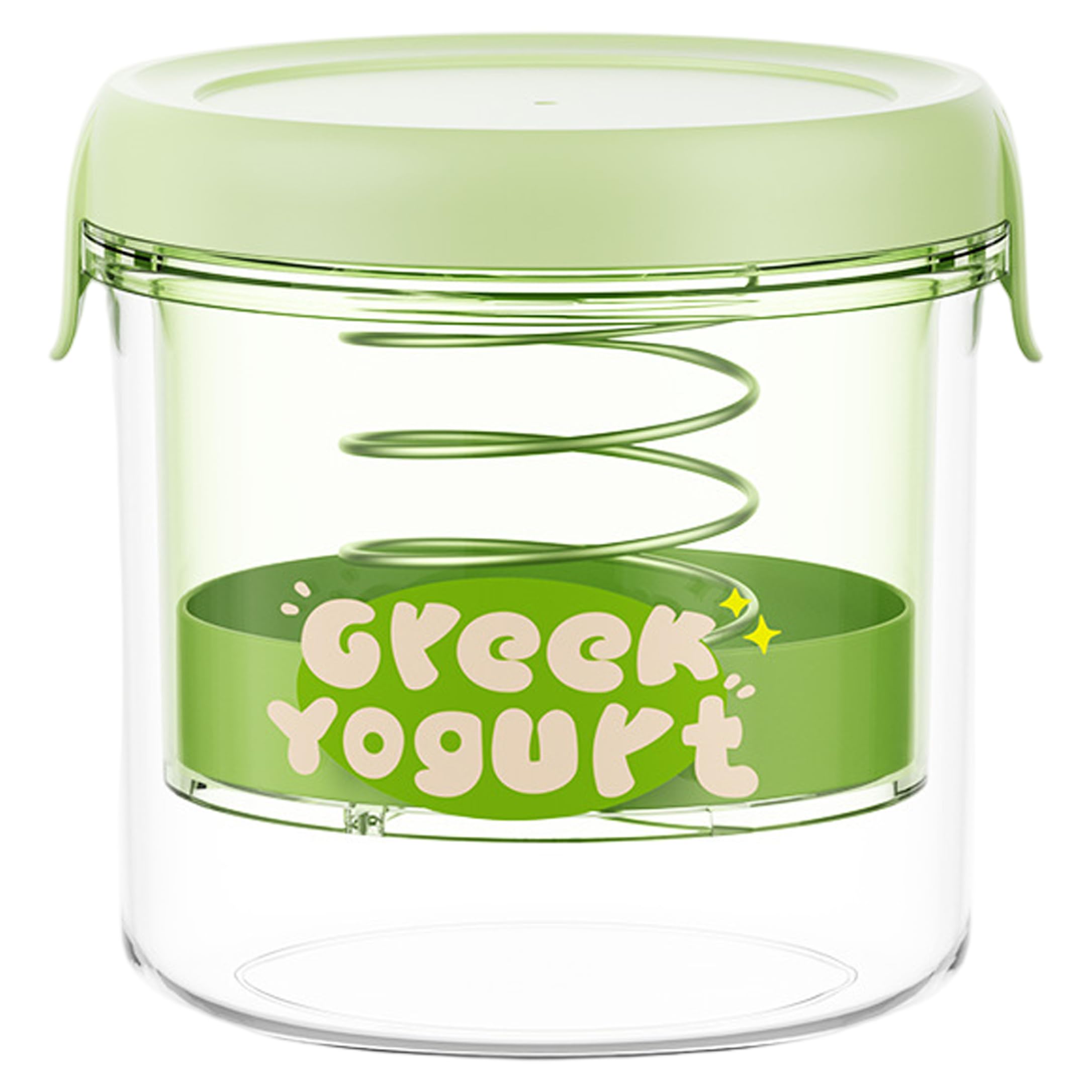 Ngbbby Yogurt Strainer, Greek Yogurt Strainer With Green Lid, Food-grade Hips, Cup & Stainless Steel Filter For Homemade Creamy