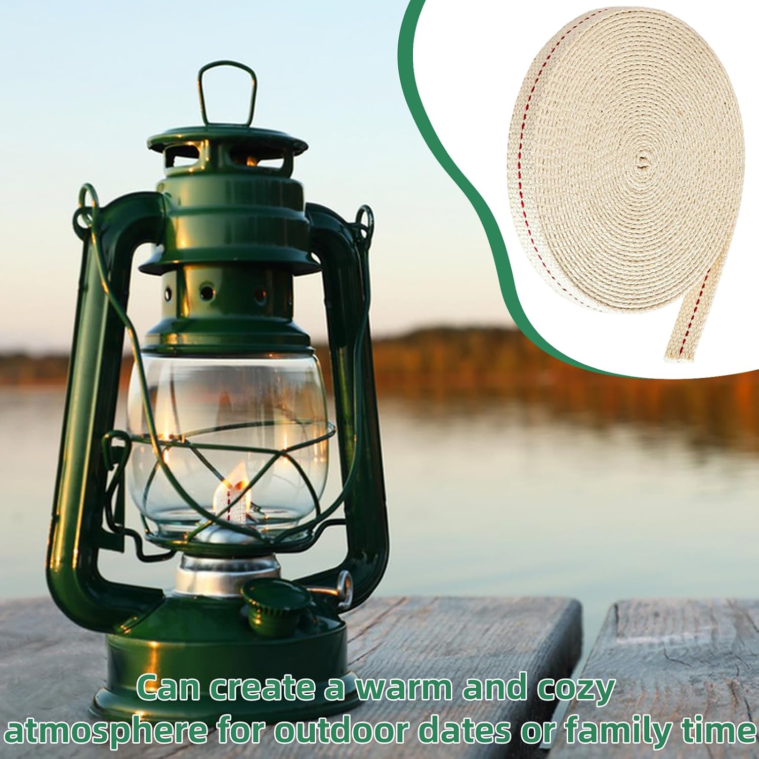 32.8 Feet Oil Lamp Wicks, 1/2 Inch Cotton Oil Lanterns Wick,Replacement Wick for Oil Burners,Kerosene Lamps & Paraffin Lanterns