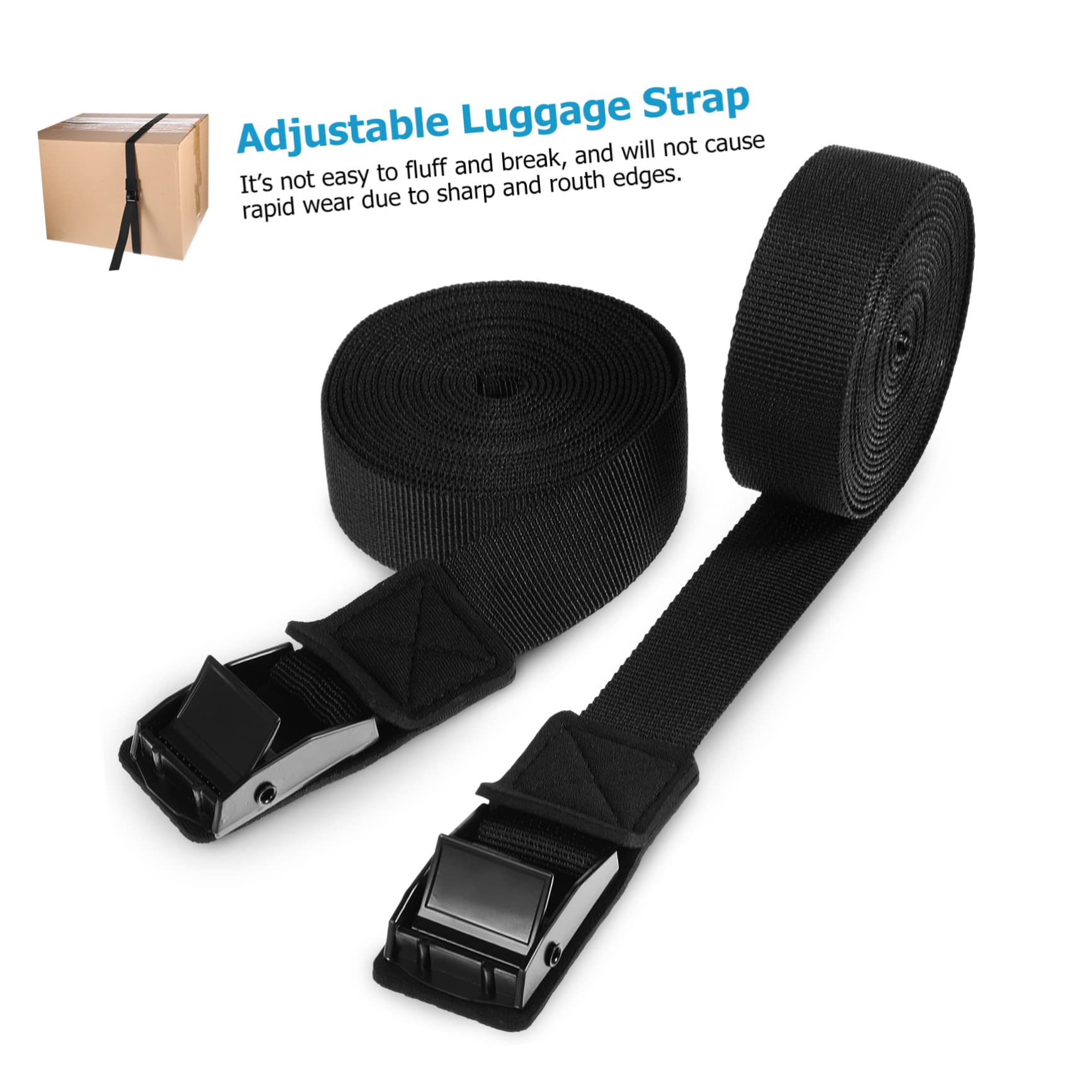 OSALADI Ratchet Straps 4 Pcs Retractable Tie Down Straps for Boards Equipment Luggage