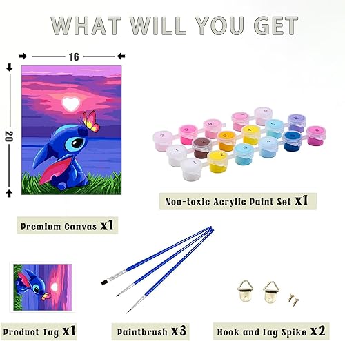 Miniatura 4 de FILASLFT Pintura por números para adultos, kits de pintura por números sobre lienzo, pintura al óleo para principiantes, 16 x 20 pulgadas