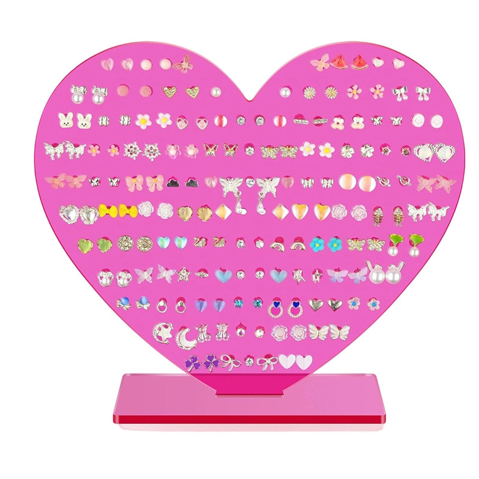 Présentoir à boucles d'oreilles cœur support acrylique bijoux