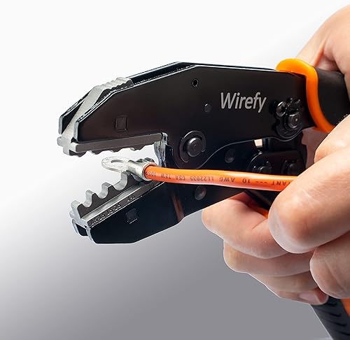 Miniatura 116 de Wirefy Herramienta de engarce para conectores termorretráctiles, engarzadora de alambre de trinquete, alicates de engarce, para terminales de A1