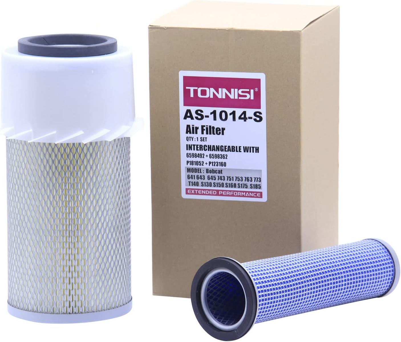 86504145+86504143 Air Filter Kit (H&V) Replace 86512889 Fits New Holland 234 1720 1910 1920 2110 3415 Tractor L465 L565 LS140 LS150 LS170 LS160 LX465 LX565 LX665 LX485 Loader, Fiat SL40B