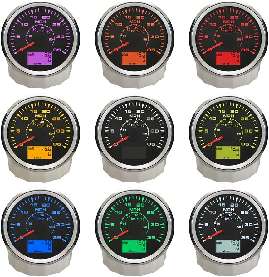 ELING 3 3/8" GPS Speedometer 35 MPH 55 KM/H Speedo Velometer Odometer Mileage for Sailboat Snowmobile Jet Ski Boat Ships 12V 24V