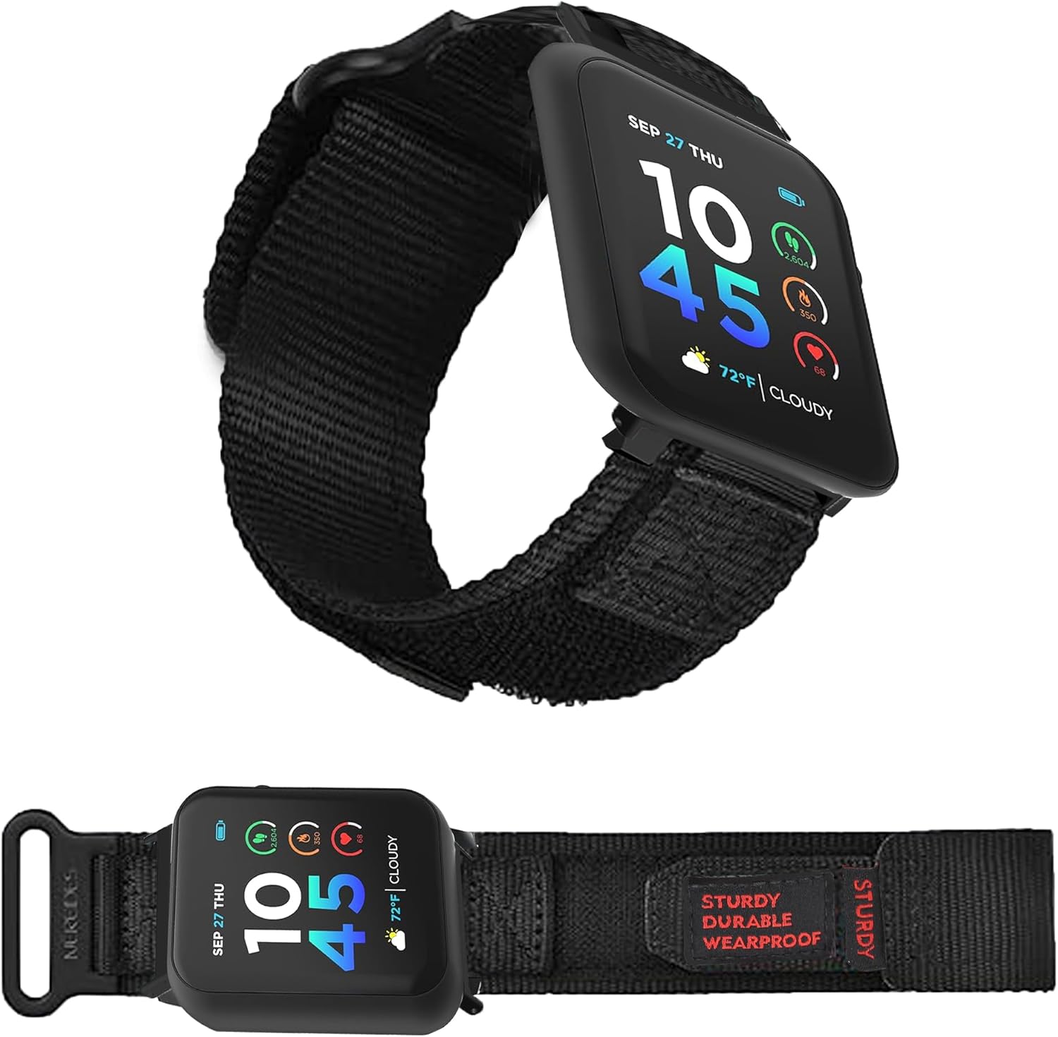 Lamshaw Compatible with ITOUCH AIR 4 Bands, 24mm Rugged Nylon Sports Strap with Woven Loop Design Compatible with ITOUCH AIR 4 41mm / 46mm / Air 3 44mm Smartwatch - Image 3
