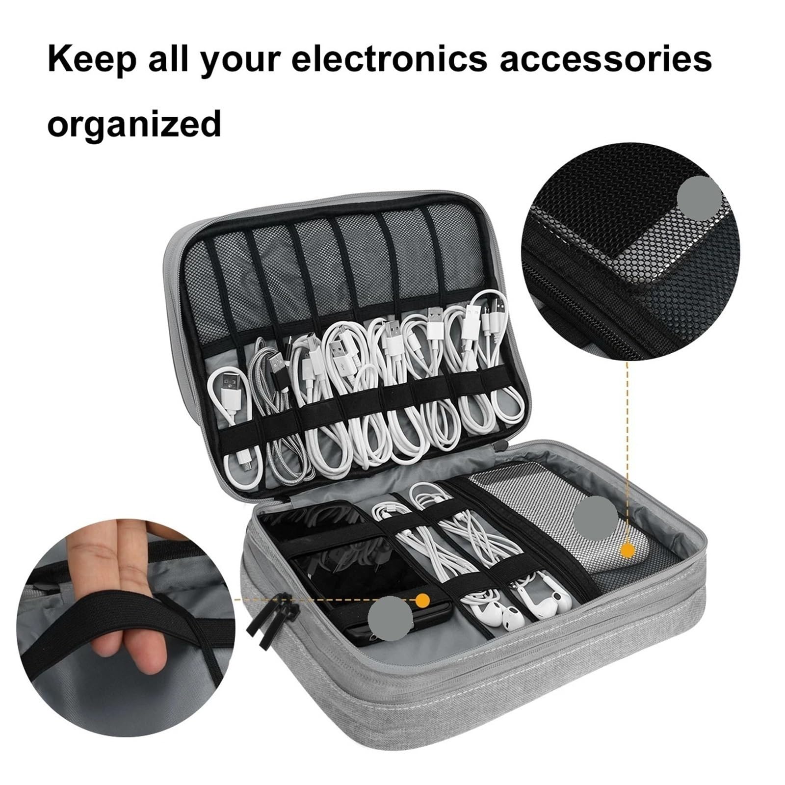 Travel Cable Organizer Bag per caricatore di cavi dati