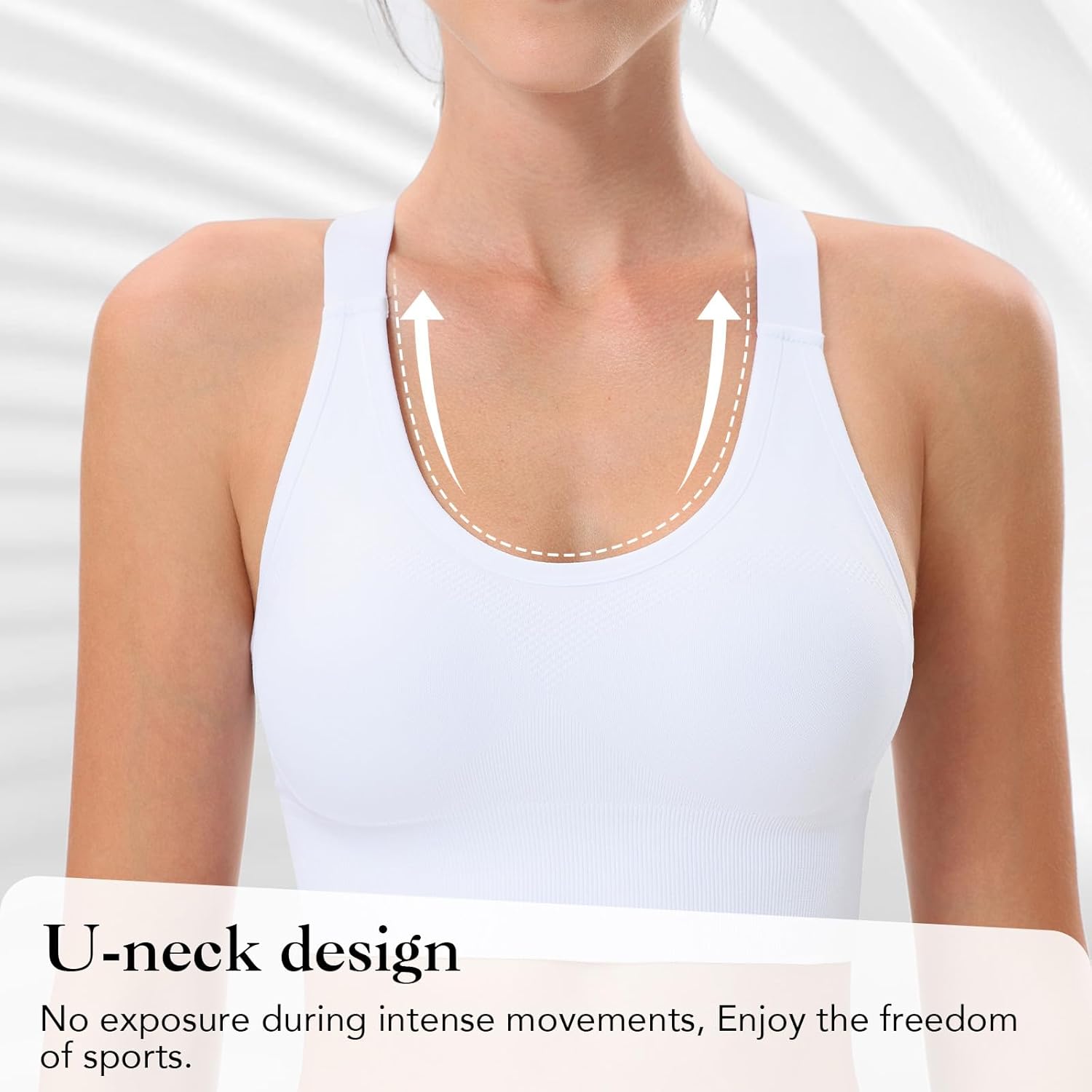 Sports Bra for Women High Support, High Impact Sports Bra Adjustable Supportive Wireless Gym & Yoga, Black, Large - Image 5