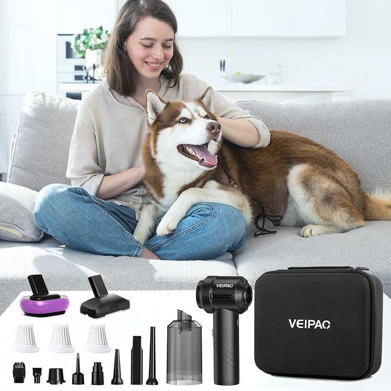 VEIPAO Vezeték Nélküli Kézi Porszívó 18KPA - Összecsukható 4 az 1-ben Mini Porszívó 6000mAh Akkumulátorral, 35 Perc Üzemidő, Otthoni és Autó