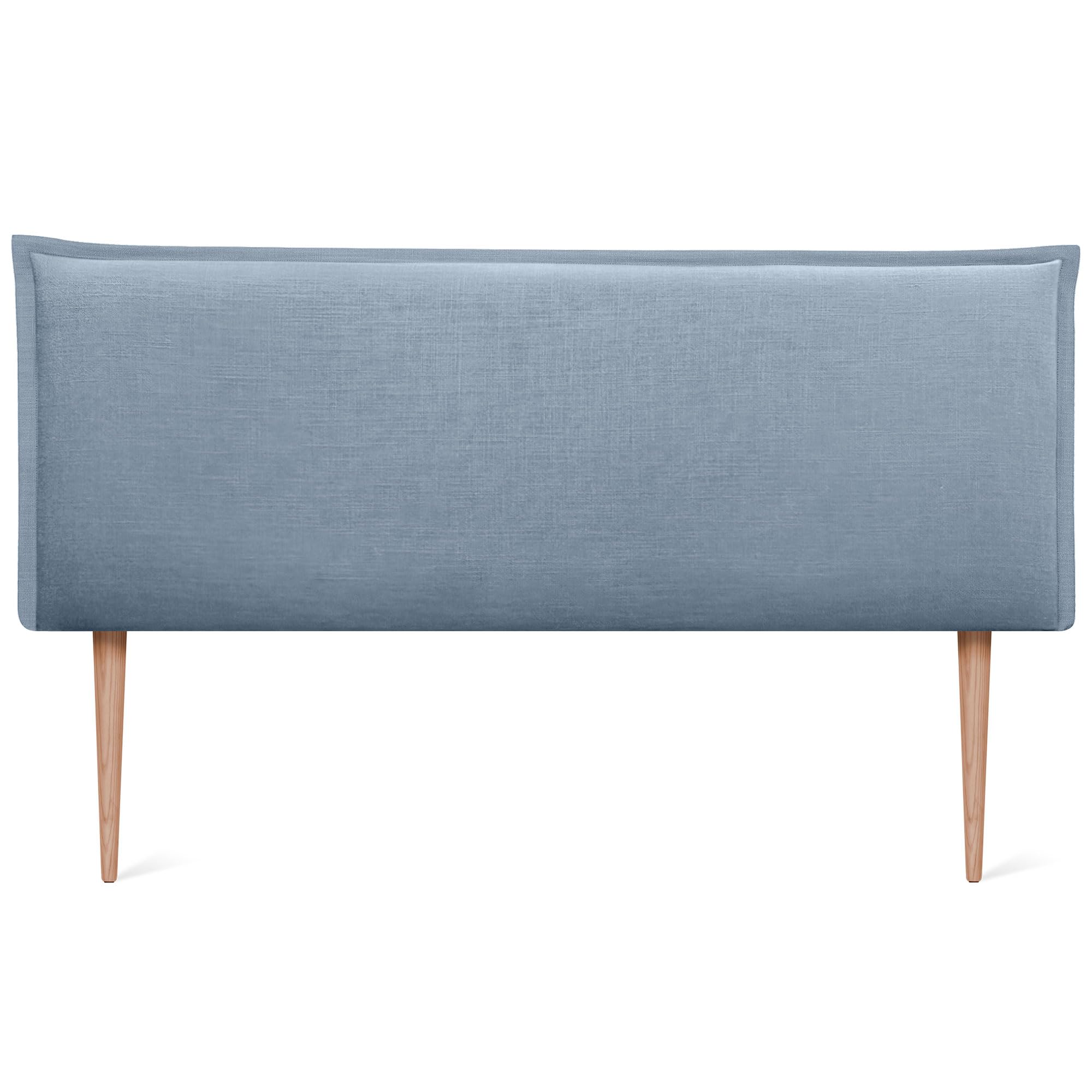 DHOME Cabecero de Lino Natural Liso con Ribete Cabezal Tapizado Cama Dormitorio Moderno Top Trending (Azul, 145x105cm con Patas (Camas 120/135/140))