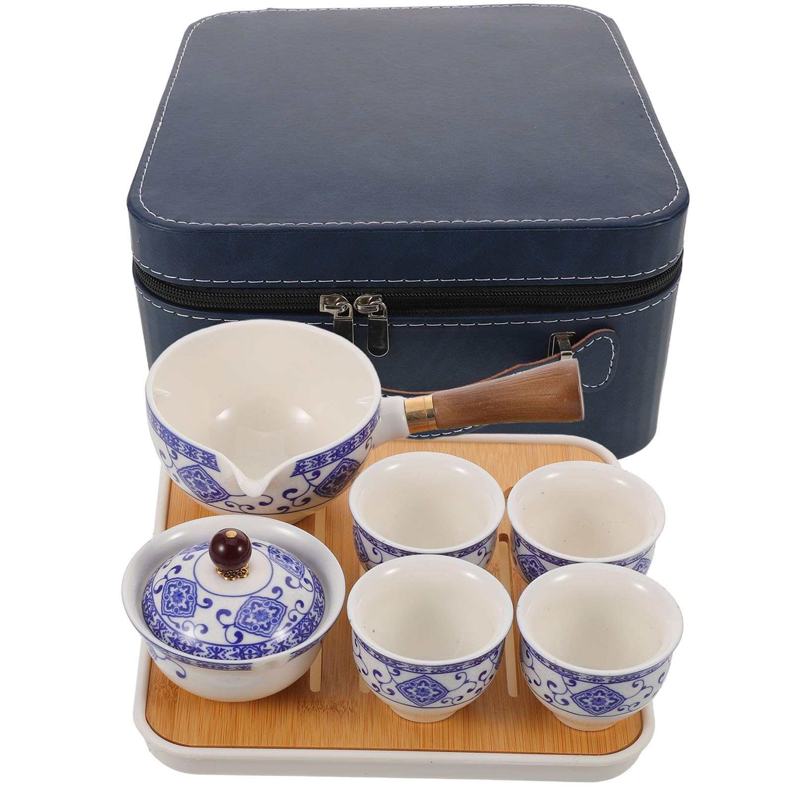 Juego de té chino portátil para oficina y hogar con teteras y tazas resistentes