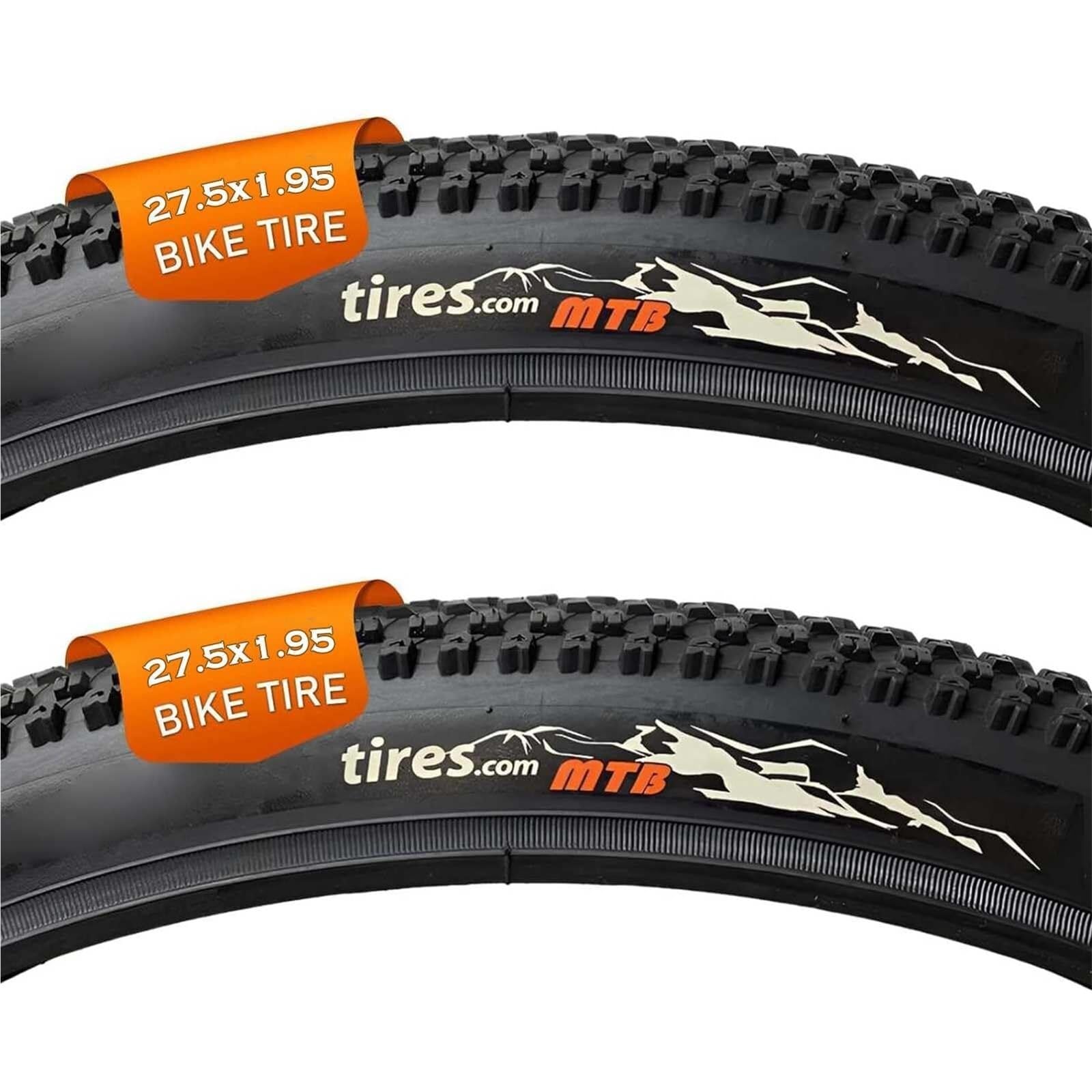 2PCS 27.5x1.95 50-584 Neumático MTB Resistente a Pinchazos con Pared Gruesa, Diseño de Bloques for Todo Terreno, 40-65 PSI, Compatible con Aros 27.5x2.1 for Montaña, Senderos, Ciudad